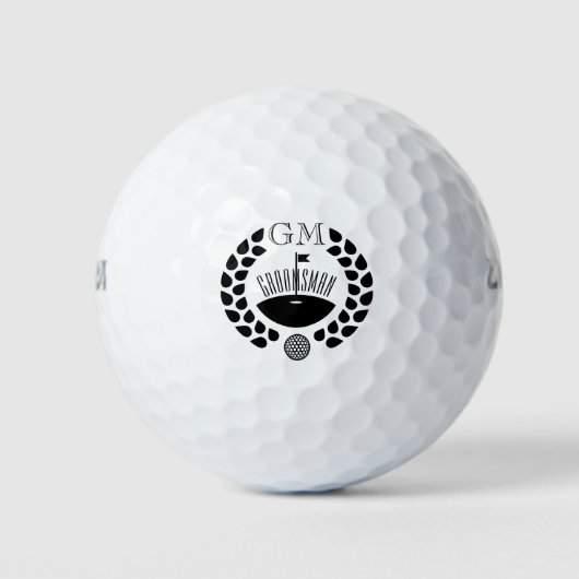 Persoonlijk Bruidsjonker Monogram Golfballen (Voorkant)