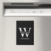 Persoonlijk Bruidsjonker Monogram & Naam Magneet (Insitu (Vaatwasser))