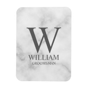 Persoonlijk Bruidsjonker Monogram & Naam Magneet