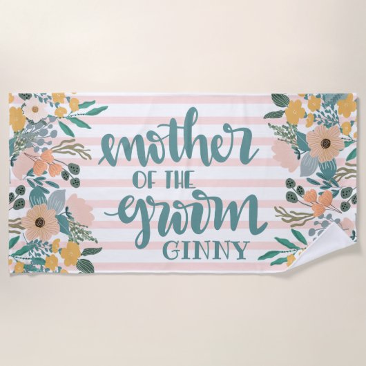 Persoonlijk Bruidsmeisje van de Bruidegom Strandlaken (Voorkant)