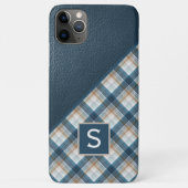Persoonlijk Bruin Donkerblauw Geruit Gingham Patro Case-Mate iPhone Case (Achterkant)