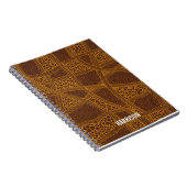 Persoonlijk bruin en beige abstract patroon notitieboek (Rechterzijde)