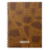 Persoonlijk bruin en beige abstract patroon notitieboek (Voorkant)