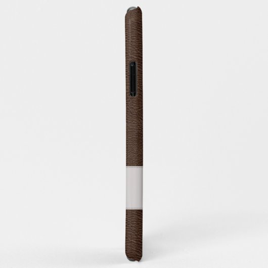 Persoonlijk bruin faux-leder Case-Mate iPhone case (Achterkant/rechts)