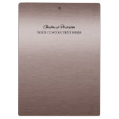 Persoonlijk bruin metaal klembord (Achterkant)