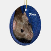 Persoonlijk bruin Pet Rat Keramisch Ornament (Rechts)
