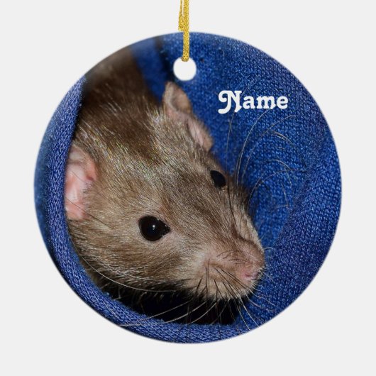 Persoonlijk bruin Pet Rat Keramisch Ornament (Achterkant)