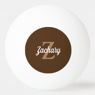 Persoonlijk Bruin Tannend Retro Monogram Pingpongballen