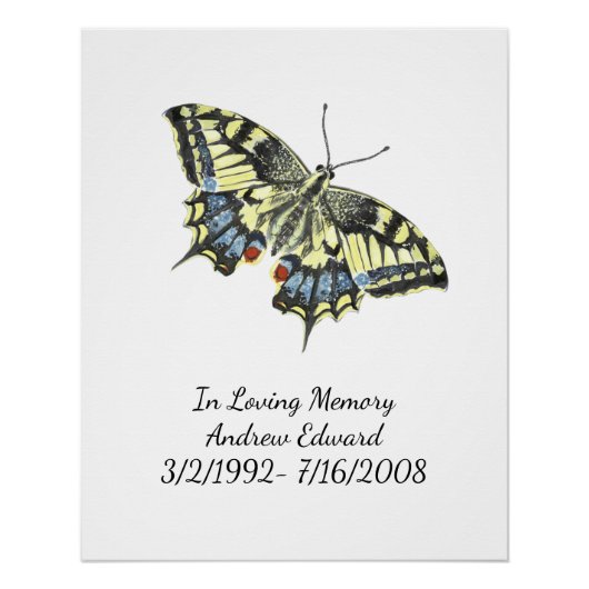 Persoonlijk Butterfly Memorial Perfect Poster (Voorkant)