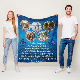 persoonlijk cadeau aan mijn dochter met 5 afbeeldi fleece deken