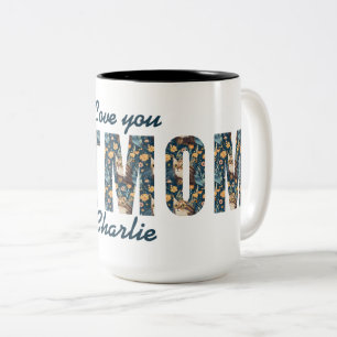Persoonlijk Cadeau   Kat Moeder Love You    Fotomo Tweekleurige Koffiemok
