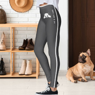 Persoonlijk cadeau met grappige kat in grijs-witte leggings