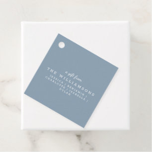 Persoonlijk cadeau van modern elegante stoffige bl bedankjes labels