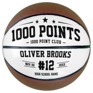 Persoonlijk cadeau voor 1000 punten basketbal mijl