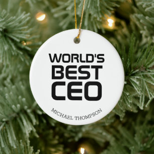 Persoonlijk Cadeau voor Beste CEO ter Wereld voor Keramisch Ornament