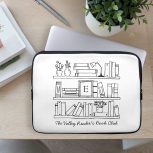 Persoonlijk cadeau voor boekenclub met monogram laptop sleeve