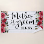 Persoonlijk cadeau voor de moeder van de bruidegom strandlaken (Voorkant)