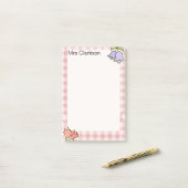 Persoonlijk cadeau voor docentenroze post-it® notes (Op bureau)