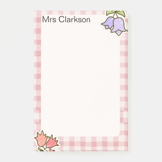 Persoonlijk cadeau voor docentenroze post-it® notes (Voorkant)