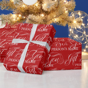 Persoonlijk Cadeau Voor Jou Retro Typografie Patro Cadeaupapier