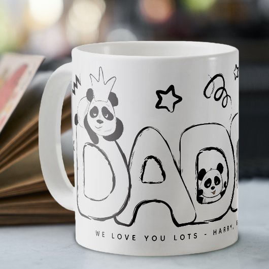 Persoonlijk cadeau voor papa met schattige panda koffiemok