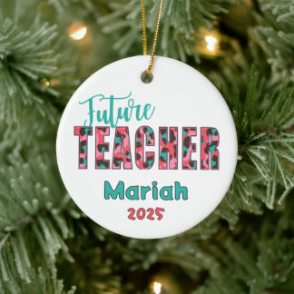 Persoonlijk Cadeau Voor Toekomstige Leraar met Lui Keramisch Ornament