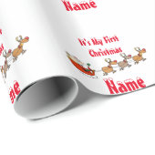 Persoonlijk cadeaupapier voor de eerste kerst van  (Rol Hoek)