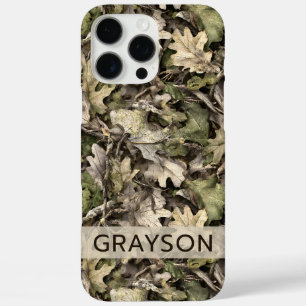 Persoonlijk Camouflagepatroon met Bladeren iPhone 16 Pro Max Hoesje