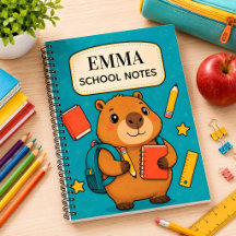 Persoonlijk capybara kinder schoolschrift