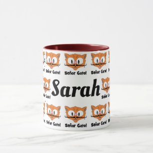 Persoonlijk Cartoon Snor Kattenpatroon Mok