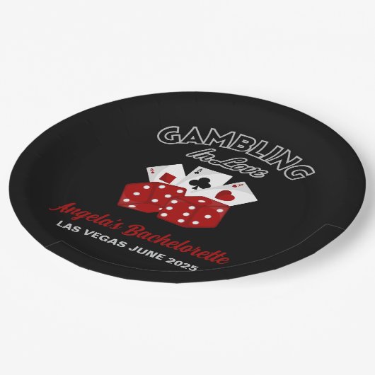 Persoonlijk Casino Las Vegas Meisjesuitgaansfeest Papieren Bordje (Gekanteld)