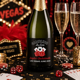 Persoonlijk Casino Las Vegas Meisjesuitje Party Sparkling Wijnetiket