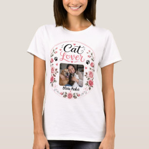 Persoonlijk Cat Mom Fotoshirt met Aangepaste Naam T-shirt