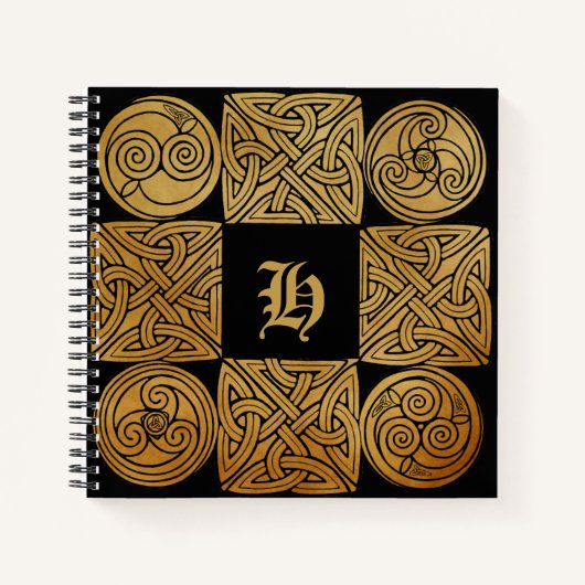Persoonlijk Celtic Knotwork Kruis Spiraal Notebook Notitieboek (Voorkant)