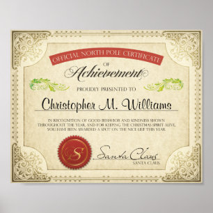 Persoonlijk certificaat op de lijst van Nice voor  Poster