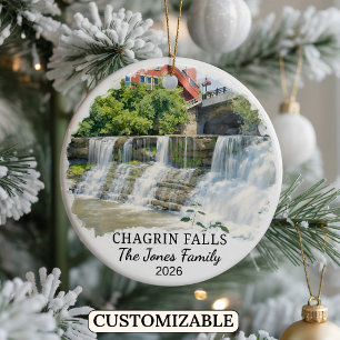 Persoonlijk Chagrin Falls-sieraad, Aangepast Ohio Keramisch Ornament