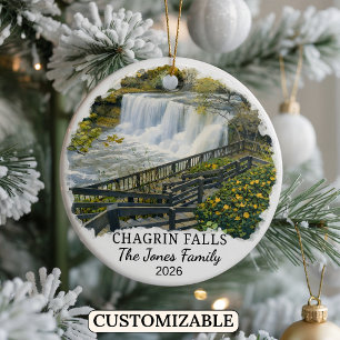 Persoonlijk Chagrin Falls-sieraad, Aangepast Ohio Keramisch Ornament