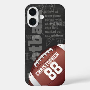 Persoonlijk Chalkboard Amerikaans Football iPhone 16 Hoesje