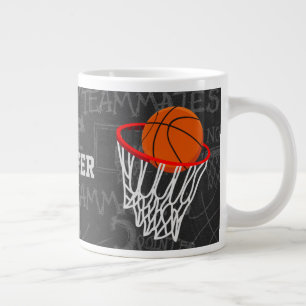 Persoonlijk Chalkboard Basketball en Hoop Jumbo Mok