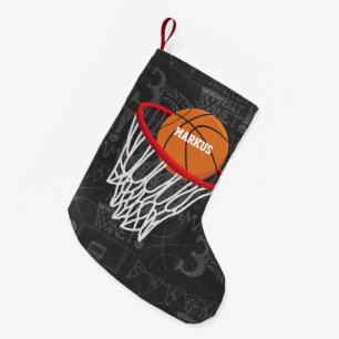 Persoonlijk Chalkboard Basketball en Hoop Kleine Kerstsok