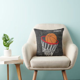 Persoonlijk Chalkboard Basketball en Hoop Kussen
