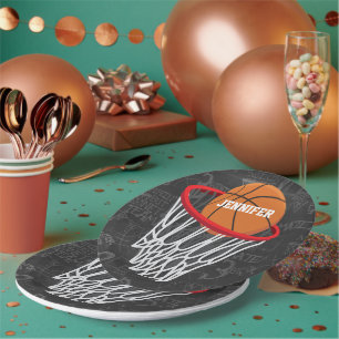 Persoonlijk Chalkboard Basketball en Hoop Papieren Bordje