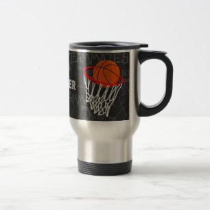 Persoonlijk Chalkboard Basketball en Hoop Reisbeker
