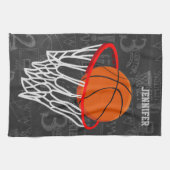 Persoonlijk Chalkboard Basketball en Hoop Theedoek (Horizontaal)