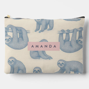 Persoonlijk Charmant Elegant Blauw Luiaard Patroon Etui