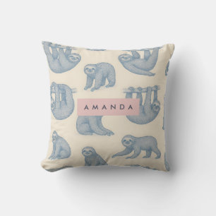 Persoonlijk Charmant Elegant Blauw Luiaard Patroon Kussen