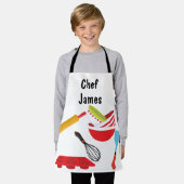 Persoonlijk chef all-over print schort (Gedragen)