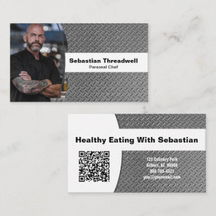 Persoonlijk Chef Diamond Bord Aangepast Foto QR Co Visitekaartje