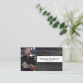 Persoonlijk Chef Leather Custom Photo QR Code Visitekaartje (Staand voorkant)