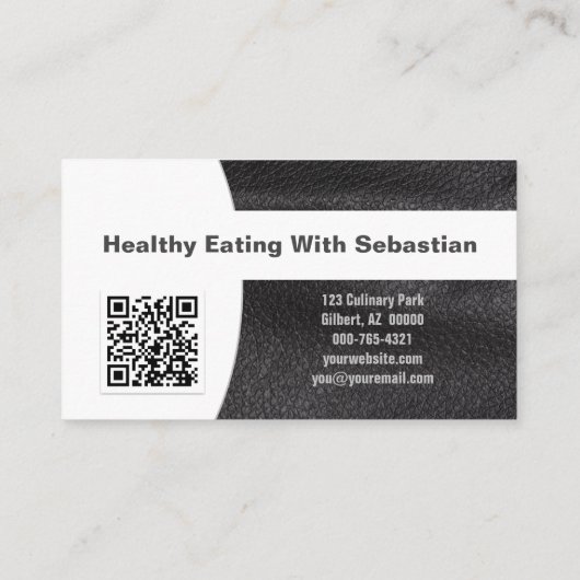 Persoonlijk Chef Leather Custom Photo QR Code Visitekaartje (Achterkant)